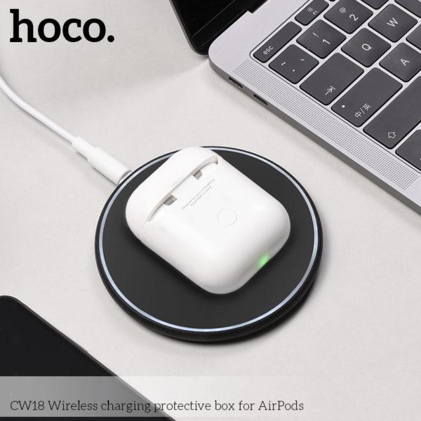 Pouzdro s funkcí bezdrátového nabíjení pro sluchátka AirPods - HOCO, CW18 Wireless Charging Box