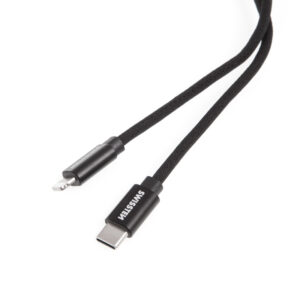 SWISSTEN kabel - USB-C / Lightning - MFi certifikovaný - tkanička - 1,2m - černý; 71526201