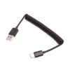 Kabel USB-C synchronizační a nabíjecí - spirálový černý - 1m - Image 3