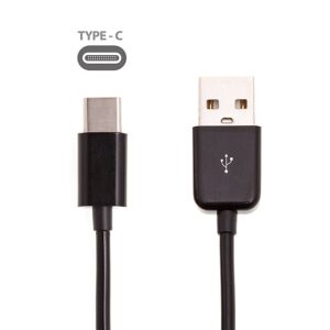 kabel usb c synchronizacni a nabijeci spiralovy cerny 1m